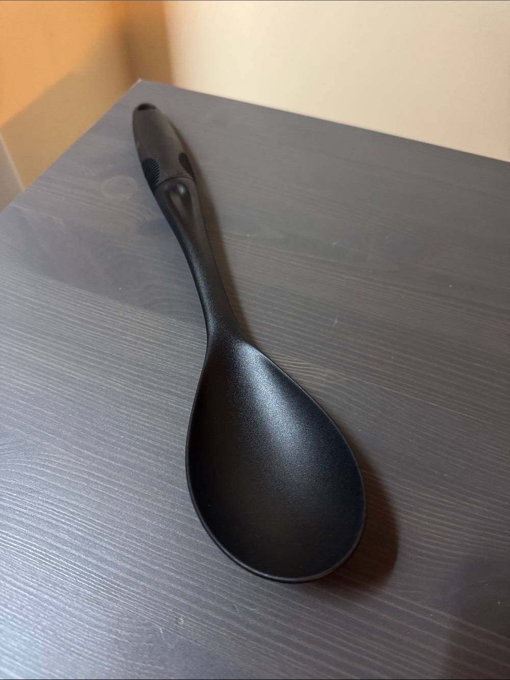OXO solid black serving/sturring spoon, strong solid kitchen spoon